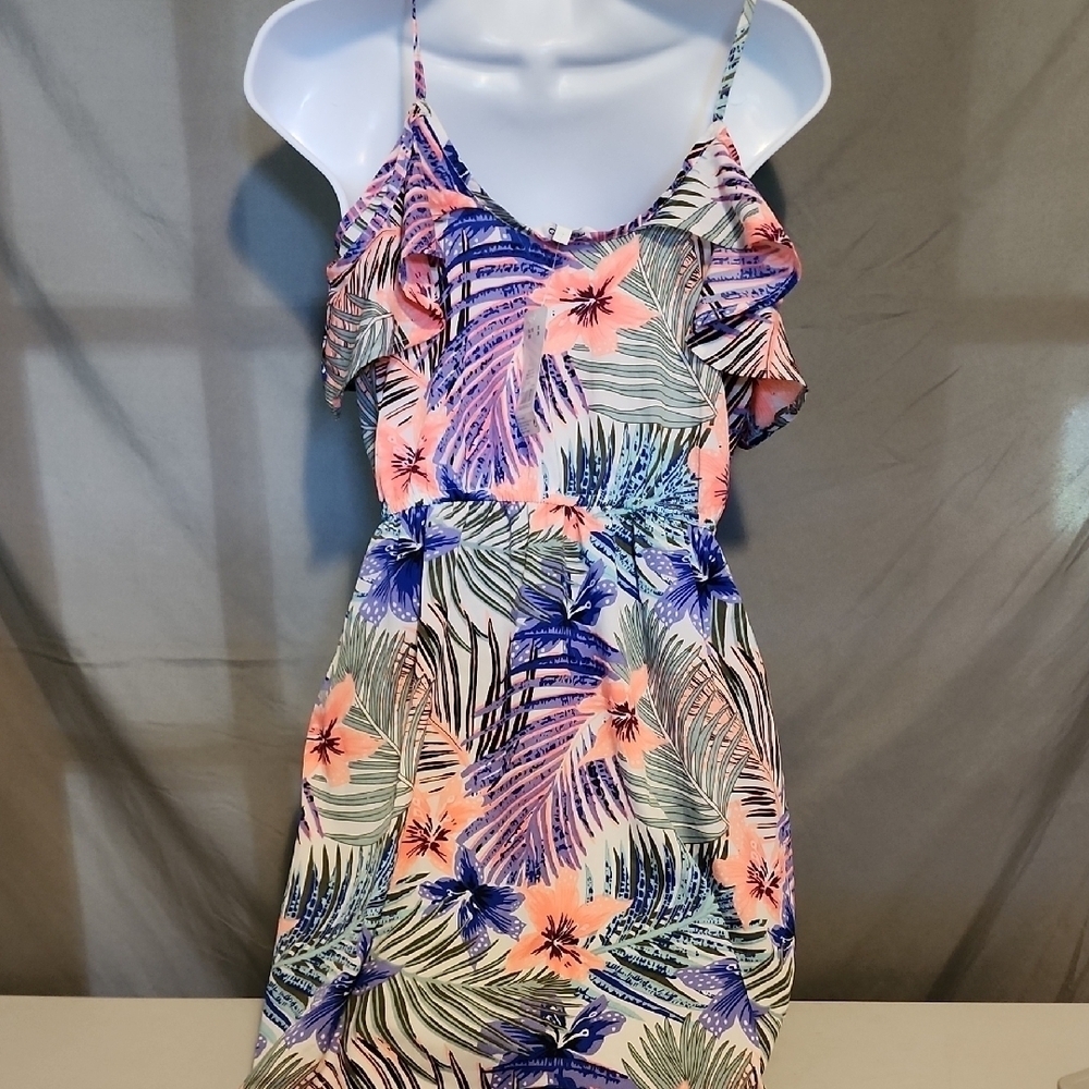 NWT Pink and Blue Spaghetti Strap Midi Sundress - Picture 4 of 5